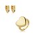 Conjunto de anel e brinco dourado liso banho em ouro 18k - Imagem 1