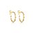 Brinco de argola com zirconia cristal banho em ouro 18k - Imagem 1