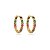 Brinco de argola com zirconia rainbow banho em ouro 18k - Imagem 1