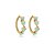 Brinco de argola com zirconia e pedra fusion banho em ouro 18k - Imagem 1