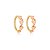 Brinco de argola com zirconia e pedra fusion banho em ouro 18k - Imagem 1
