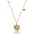 Colar com pingente cravejado de zirconia rainbow banho em ouro 18k - Imagem 1