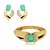 Conjunto de brinco e bracelete cravejado de zirconia e pedra fusion banho em ouro 18k - Imagem 1