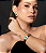 Conjunto de brinco e bracelete cravejado de zirconia e pedra fusion banho em ouro 18k - Imagem 2