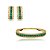 Conjunto de brinco e bracelete cravejado de zirconia esmeralda banho em ouro 18k - Imagem 1