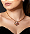Conjunto de brinco e colar cravejado de zirconia e pedra fusion banho em ouro 18k - Imagem 3