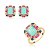 Conjunto de brinco e anel cravejado de zirconia e pedra fusion banho em ouro 18k - Imagem 1