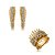 Conjunto de brinco e anel cravejado de zirconia cristal banho em ouro 18k - Imagem 2