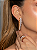 Conjunto de brinco e anel cravejado de zircônia cristal banho em ouro 18k - Imagem 2