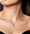 Colar com pingente cravejado de zirconia cristal banho em ouro 18k - Imagem 2