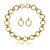 Conjunto de brinco e colar liso banho em ouro 18k - Imagem 1