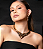 Conjunto de brinco e colar liso banho em ouro 18k - Imagem 3