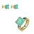Conjunto de brinco e anel cravejado de zirconia e pedra fusion banho em ouro 18k - Imagem 1