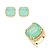 Conjunto de brinco e anel cravejado de zirconia e pedra fusion banho em ouro 18k - Imagem 2