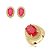 Conjunto de brinco e anel cravejado de zirconia e pedra fusion banho em ouro 18k - Imagem 1