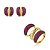 Conjunto de brinco e anel cravejado de zirconia de zirconia pink banho em ouro 18k - Imagem 1