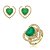 Conjunto de brinco e anel cravejado de zirconia e pedra fusion banho em ouro 18k - Imagem 1