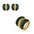 Conjunto de brinco e anel cravejado de zirconia esmeralda banho em ouro 18k - Imagem 1