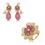 Conjunto de brinco e anel cravejado de zirconia e pedra fusion banho em ouro 18k - Imagem 2