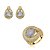 Conjunto de brinco e anel cravejado de zirconia e pedra fusion banho em ouro 18k - Imagem 1