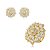 Conjunto de brinco e anel cravejado de zirconia cristal banho em ouro 18k - Imagem 1
