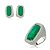 Conjunto de brinco e anel cravejado de zirconia e pedra fusion banho em rodio branco - Imagem 1