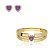 Conjunto de brinco e bracelete cravejado de zirconia e pedra fusion banho em ouro 18k - Imagem 1