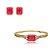 Conjunto de brinco e bracelete cravejado de zirconia e pedra fusion banho em ouro 18k - Imagem 1