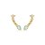 Brinco ear cuff cravejado de zirconia pedra fusion acqua banho em ouro 18k - Imagem 1
