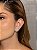 Brinco ear cuff cravejado de zircônia cristal com pedra fusion acqua banho em ouro 18k - Imagem 1