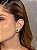 Brinco ear cuff cravejado de zircônia cristal com pedra fusion esmeralda banho em ouro 18k - Imagem 1