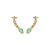 Brinco ear cuff cravejado de zirconia pedra fusion turmalina banho em ouro 18k - Imagem 1