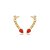 Brinco ear cuff cravejado de zirconia pedra fusion rubi banho em ouro 18k - Imagem 1