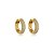 Brinco de argola cravejado de zirconia cristal banho em ouro 18k - Imagem 1