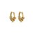 Brinco de argola cravejado de zirconia cristal banho em ouro 18k - Imagem 1