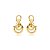 Brinco dourado liso banho em ouro 18k - Imagem 1