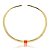 Colar Aro dourado liso com pedra fusion coral banho em ouro 18k - Imagem 1