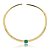 Colar Aro dourado liso com pedra fusion esmeralda banho em ouro 18k - Imagem 1