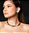 Colar Aro dourado liso com pedra fusion esmeralda banho em ouro 18k - Imagem 2