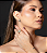 Conjunto de brinco e anel cravejado de zirconia esmeralda banho em ouro 18k - Imagem 3