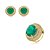 Conjunto de brinco e anel cravejado de zirconia e pedra fusion banho em ouro 18k - Imagem 2