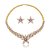 Conjunto de brinco e colar cravejado de zirconia ametista banho em ouro 18k - Imagem 1