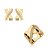 Conjunto de brinco e anel cravejado de zirconia cristal banho em ouro 18k - Imagem 1