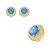 Conjunto de brinco e anel cravejado de zirconia e pedra fusion banho em ouro 18k - Imagem 1