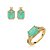 Conjunto de brinco e anel cravejado de zirconia e pedra fusion banho em ouro 18k - Imagem 1