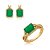 Conjunto de brinco e anel cravejado de zirconia e pedra fusion banho em ouro 18k - Imagem 1