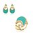 Conjunto de brinco e anel esmaltado cravejado de zirconia cristal banho em ouro 18k - Imagem 1