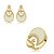 Conjunto de brinco e anel esmaltado cravejado de zirconia cristal banho em ouro 18k - Imagem 1