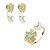 Conjunto de brinco de perola com pedra fusion banho em ouro 18k - Imagem 1