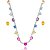 Conjunto de brinco e colar cravejado de zirconia rainbow banho em rodio branco - Imagem 1